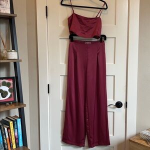 Reformation Satin set in Roseberry